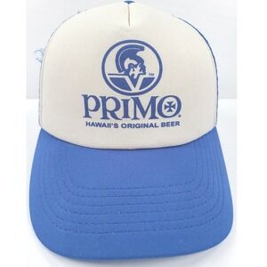Primo Hawaii Original Beer Trucker Hat Mens One Size Blue White Mesh Snapback